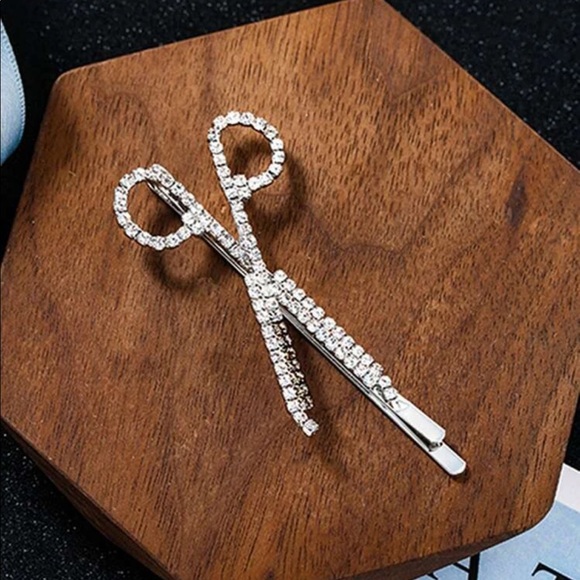 Rhinestone Scissor Hair Pin (1) - Picture 2 of 4